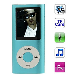 Wewoo Lecteur MP4 pour carte TF Support Enregistreur Radio FM E-Book et Calendrier Baby Bleu 1.8 pouces TFT Screen Métal MP4 avec fente