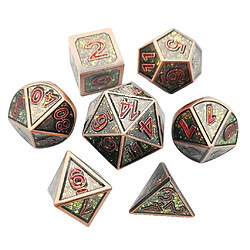 7 Pièces Métal Polyédrique Dés D4 D6 D8 D10 D12 D20 Mourir Ensemble Style 1 accessoires de jeu de société de Casino de partie RPG MTG mdn