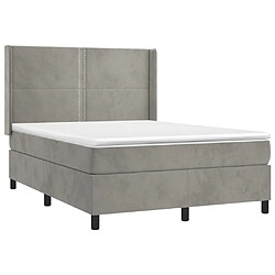 Avis vidaXL Sommier à lattes de lit matelas et LED Gris clair 140x200 cm