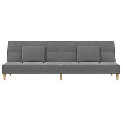 Maison Chic Canapé-lit convertible, Clic-Clac à 2 places avec deux oreillers Gris foncé Tissu -GKD89091 pas cher