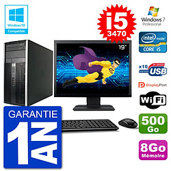 PC HP 6300 MT Ecran 19" i5-3470 RAM 8Go Disque 500Go Graveur DVD Wifi W7 · Occasion 