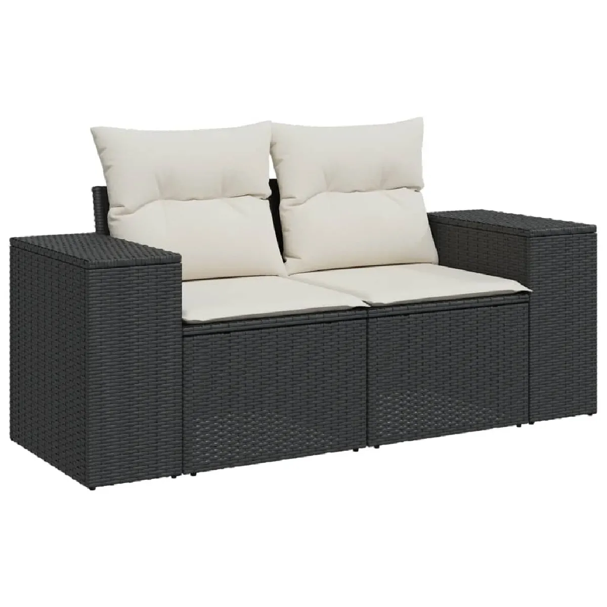 Avis Maison Chic Salon de jardin 10 pcs avec coussins, Ensemble Tables et chaises d'extérieur noir résine tressée -GKD866136