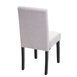 Decoshop26 Lot de 2 chaises de salle à manger en tissu crème pieds foncés CDS04460