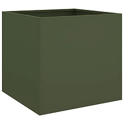 Maison Chic Jardinière,Bac à fleurs - pot de fleur vert olive 42x40x39 cm acier laminé à froid -GKD50496