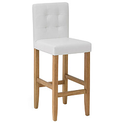 Beliani Tabouret de bar Set de 2 Cuir PU Blanc cassé MADISON pas cher