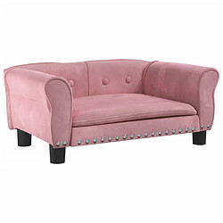 Maison Chic Niche Lit pour chien | Panier couchage pour chien rose 70x45x30 cm velours -GKD17173