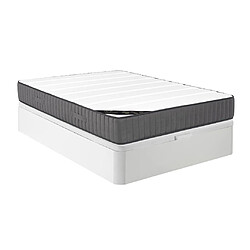 Vente-Unique Ensemble 140 x 190 cm sommier coffre blanc + matelas ressorts ensachés 7 zones et mousse haute résilience ép.26cm - AUDACE de PALACIO 