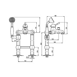 Acheter Rav Colonne de douche sur pied LABE avec douchette en chrome doré 110 cm