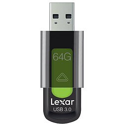 Clé USB 64GO JumpDrive S57 Lexar 3.0 capuchon rétractable noir et vert