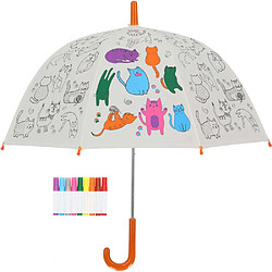 Kids In The Garden Parapluie enfant à colorier 70 cm Chats