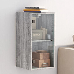 vidaXL Armoire murale avec portes en verre sonoma gris 35x37x68,5 cm