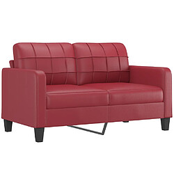 Avis vidaXL Ensemble de canapés 3 pcs et coussins Rouge bordeaux Similicuir