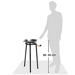 Set Paella Brûleur à Gaz 30cm + Poêle à Paella Émaillée 38cm + Support à 3 Pieds, , Noir, Briebe, MINI