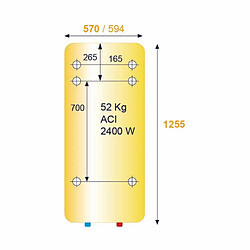 Chauffe eau électrique vertical mural compact ACI Hybride DURALIS 200L THERMOR 861413