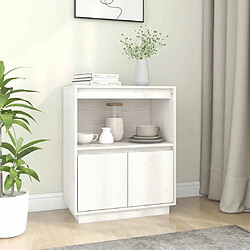 Maison Chic Buffet,Meuble de Rangement,commode pour salon,Cuisine Blanc 60x34x75 cm Bois massif de pin -MN10487