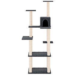 Avis Arbre à chat avec griffoirs,niche pour chat en sisal Gris foncé 153 cm -MN81320