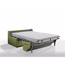 Inside 75 Canapé lit compact 2-3 places ARPEGIO OUVERTURE EXPRESS 120 cm microfibre vert sommier lattes RENATONISI matelas BULTEX