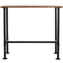 Avis Mendler Table de bar HWC-N21, table de bar, table de bistrot, repose-pieds en métal industriel pin massif 108x120x61cm ~ brun