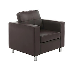 Vente-Unique Fauteuil en simili ACKLEY - Marron