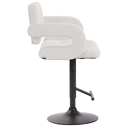 Avis Decoshop26 Tabouret de bar capitonné en synthétique blanc accoudoirs repose-pieds métal design moderne TDB10511