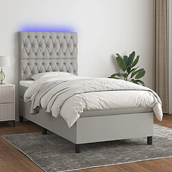 vidaXL Sommier à lattes de lit et matelas et LED Gris clair 100x200 cm 