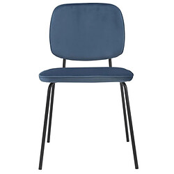 Lot de 4 Chaises Repas en Velours Bleu Lide KosyForm