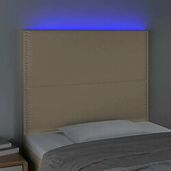 Avis Maison Chic Tête de lit moderne à LED lumineuse pour chambre - Décoration de lit Crème 100x5x118/128 cm Tissu -MN37294