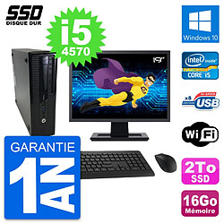 PC HP ProDesk 400 G1 SFF Ecran 19" i5-4570 RAM 16Go SSD 2To Windows 10 Wifi · Occasion 