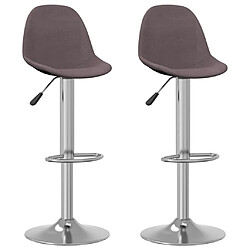 vidaXL Tabourets de bar lot de 2 taupe tissu 