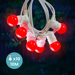 SkyLantern Guirlande Lumineuse Guinguette Rouge 10 m Cable Blanc