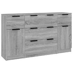 Maison Chic Ensemble de 3 Buffets,commode,console pour rangement Sonoma gris Bois d'ingénierie -MN28152