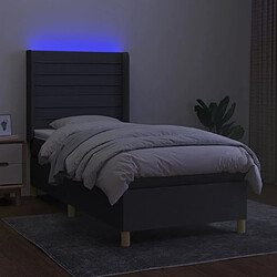 Avis Sommier à lattes et matelas LED,Cadre à lattes de lit pour Adulte Gris foncé 100x200 cm Tissu -MN84773