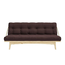 Inside 75 Banquette futon FOLK en pin massif coloris marron couchage 130 x 190 cm.