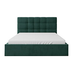 Avis Lit coffre 140 x 190 cm - Tissu - Vert sapin + Matelas - ELIAVA de Pascal Morabito