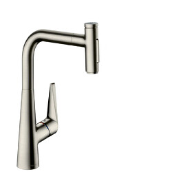 Hansgrohe - Mitigeur cuisine 300 Talis Select M51 avec douchette extractible 2 jets sBox finition Stainless Steel Finish