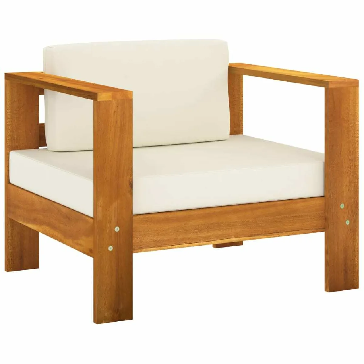 Avis Maison Chic Salon de jardin 10 pcs avec coussins, Ensemble Tables et chaises d'extérieur blanc crème Bois d'acacia -GKD722841