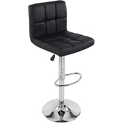 Helloshop26 Lot de 2 chaises tabourets de bar rotatif noir 12_0000054 