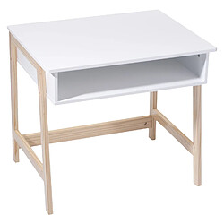 Atmosphera, Createur D'Interieur Bureau en bois enfant Douceur - L. 58 x H. 52 cm - Blanc