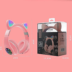 Acheter Universal Rangement pliable macron rose lolita casque lumineux oreille chat casque avec boutons