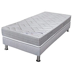 Ebac Matelas mousse + Sommier Gris clair 90x190 Maryland - Hauteur 20 cm - Soutien ferme 