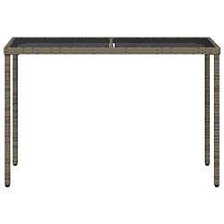 Avis vidaXL Table de jardin dessus en verre gris 115x54x74cm résine tressée