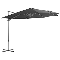 vidaXL Parasol de jardin en porte-à-faux avec mât en acier anthracite 