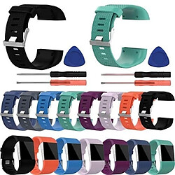 Wewoo Bracelet pour montre connectée Dragonne sport réglable losange texture FITBIT Surge bleu marine pas cher