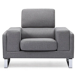 Paris Prix Fauteuil en Tissu Ezekiel 104cm Gris Clair