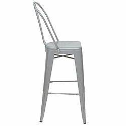 Avis Mendler Tabouret de bar HWC-A73, chaise de comptoir avec dossier, métal, design industriel ~ gris