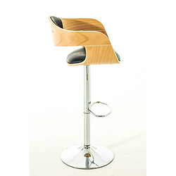 Avis Decoshop26 Lot de 2 tabourets de bar design scandinave en PVC noir et structure en bois couleur clair 10_0004246