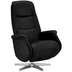 FURNHOUSE Fauteuil relax pivotant en tissu noir 