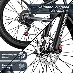 Acheter Vélo électrique Shengmilo pour hommes, vélo électrique à gros pneus à moteur BAFANG 1000 W, croisière longue distance 17,5 Ah 840 WH avec batterie lithium-ion, suspension complète 26 pouces 90 CV, vélo de montagne électrique à 7 vitesses, MX05, gris