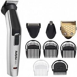 Tondeuse Multifonctions BABYLISS MT726E 8 en 1 Titanium sans fil - 60min autonomie - 3 accessoires interchangeables - Tetes lavab