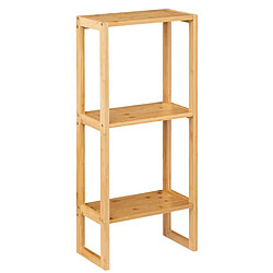 Pegane Étagère en bambou avec deux tablettes de rangement coloris naturel - Longueur 35 x Profondeur 20 x Hauteur 84 cm